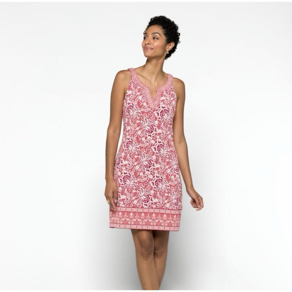 Magnolia Grace Women’s Alhambra Embroidered Trim Knit Dress Size XL Floral